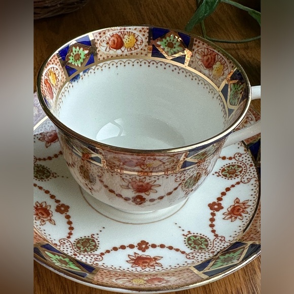 VTG Colclough Bone China England Footed Cup & Saucer 3775 Imari Style 1930’s - Picture 2 of 11